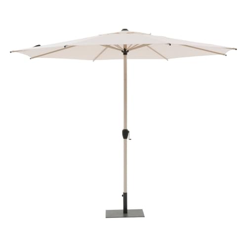 Hespéride - Parasol droit rond inclinable loompa argile et blé 3m en aluminium et polyester