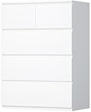 commode blanche 6 tiroirs pas cher 【Matériaux de Haute Qualité】le meuble est fabriqué en MDF épais de première qualité,ce qui lui confère solidité,stabilité et résistance à la déformation;sa surface est imperméable et facile à nettoyer,ce qui facilite grandement l'entretien quotidien;équipés de glissières métalliques fluides et durables,les tiroirs s'ouvrent et se ferment sans effort et sont conçus pour durer