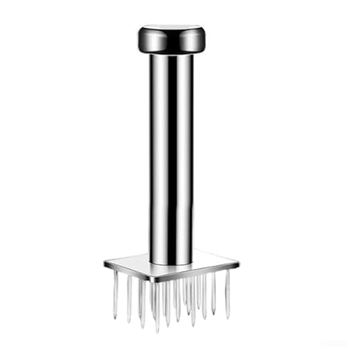 Hosrivae Utensile batticarne in acciaio inossidabile 304 con funzione di rimbalzo, batticarne automatico per manzo, maiale e pollo, gadget da cucina resistente alla ruggine (ago quadrato 18)
