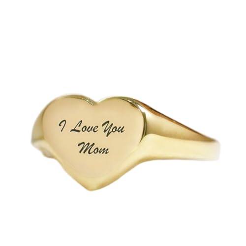 Bague Je t'aime maman cœur argent plaqué or : fini les allergies avec ce bijou vintage