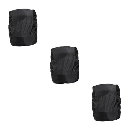 BESPORTBLE 3pcs Foldable Waterproof Backpack Rain Cover Nylon Fabric for 15l-35l Hiking Bags Lightweight Compact Black
