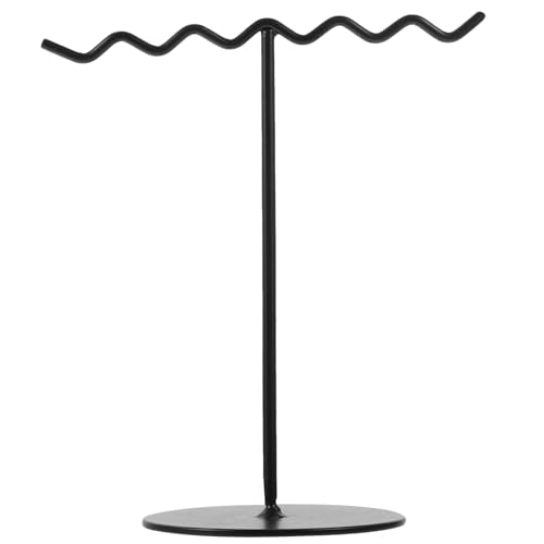 Alipis Jewelry Stand T-Bar Earring Display Stand, Black Metal Necklace Hanger Stand Bracelet Hanging Holder Tabletop Jewelry Display Storage Rack for Dresser, Selling
