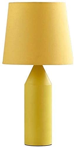 Lampe de bureau moderne en fer forgé jaune avec interrupteur à bouton