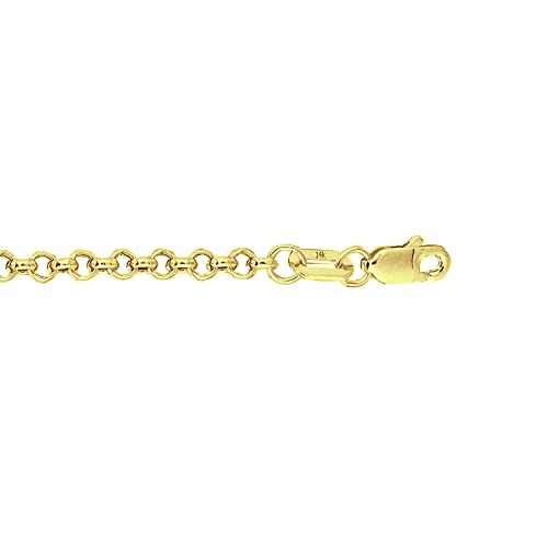 Ritastephens 14K Solid Yellow Gold Rolo Link Chain Bracelet 7 Inches 2.3 Mm #TOP3