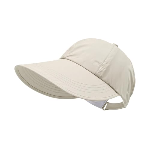 Sombrero para mujer, protección facial y cuello de ala ancha - Tapa protectora Upf, cubierta de la cabeza de playa plegable | Sombrero de viaje al aire libre para jardín, viajes, beige