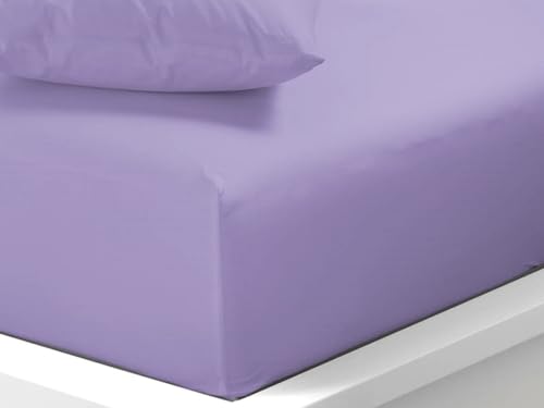 L S U Extra Deep Pocket 40cm Fitted Sheet King Size Lilac Soft, Wrinkle Free, Easy Care Poly Cotton (K lilac)