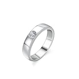 Ayoiow Anillo de compromiso de oro de 18 quilates para mujer, solitario de moissanita, grueso y antiguo para ella, oro blanco de 9 quilates, 14 quilates, 18 quilates, talla H 1/2-V 1/2, U 1/2, Piedra