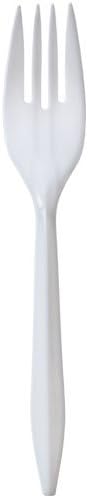 Nicole Home CollectionPlastic Cutlery Forks, Medium Weight Disposable, Value Pack - 1000 Count, White