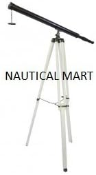 Vintage Nautical Antique Style British Harbour Master Collective Marine Floor Standing Telescope Black Antique with Tripod Stand