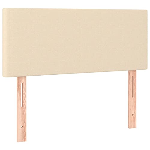 vidaXL Tête de Lit Meuble de Chambre à Coucher Accessoire de Lit Simple Tête de Cadre de Lit Maison Intérieur Crème 90x5x78/88 cm Tissu