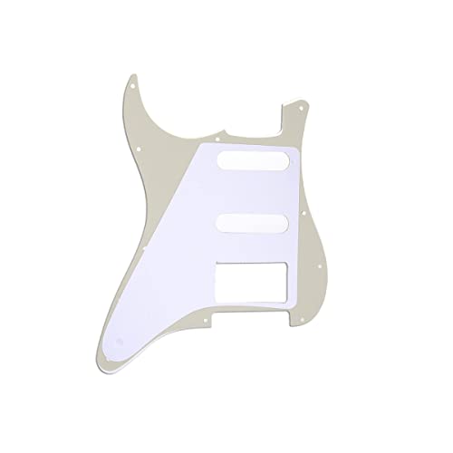 Musiclily HSS 11 Hole Guitar Strat Pickguard for Fender USA/Mexican Made Standard Stratocaster Modern Style,3Ply Cream - Image 4