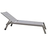 Lettini da Giardino Giordanoshop Lettino Prendisole da Giardino Formentera Impilabile 198x61x34/95 h cm in Alluminio Taupe