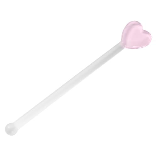 IMIKEYA Paquete de 5 varillas agitadoras de vidrio con forma de corazón, fáciles de usar, para mezclar bebidas para uso doméstico