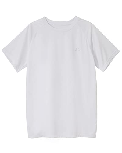 Willit Boy's Rash Guard Swim Shirts Short Sleeve Upf 50+ Sun Protection Shirt Youth Spf Fishing Quick Dry Shirt White M #TOP6