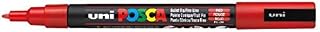 Posca PC-3M Red Colour Paint Marker Pen 1.5mm Fine Bullet Nib Writes On Any Surface Plastic Glass Wood Fabric MetaL (Pack Of 1)