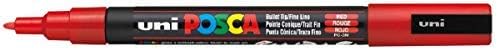 Posca PC-3M Red Colour Paint Marker Pen 1.5mm Fine Bullet Nib Writes On Any Surface Plastic Glass Wood Fabric MetaL (Pack Of 1)
