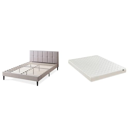 ZINUS�y�Z�b�g�����z�W�k�X Lottie �z����x�b�h�t���[�� �V���[�g�w�b�h�{�[�h�t �x�[�W�� �_�u�� + 15cm �x�[�V�b�N �|�P�b�g�R�C���}�b�g���X �z���C�g �_�u��/�h��/�p�C�v/���[�X�y�[�X/�H��s�v/�g���ȒP /�y���{���K�i�z