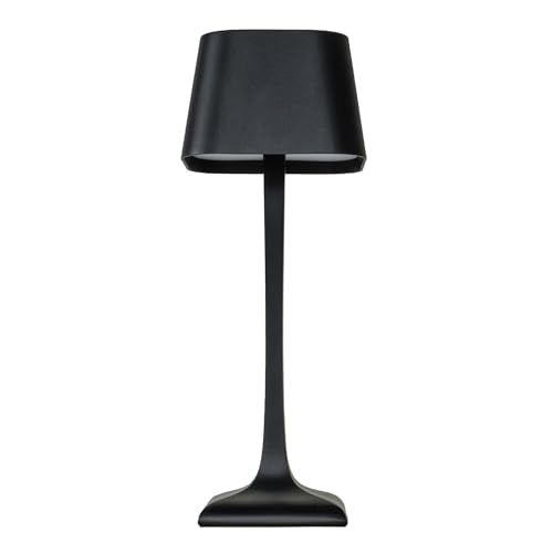 AMERELLE Bel Air Cordless Dimmable Rechargeable Table Lamp with Touch Controls, Outdoor Rated, Insect Mask, Black, 10 Inches