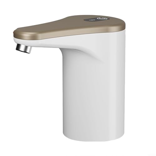 Gdfnmogo Bomba de agua eléctrica para dispensadores de bebida, bomba automática inalámbrica recargable de 1600 mAh para agua embotellada de 5 galones, material ABS, Compat (blanco dorado)