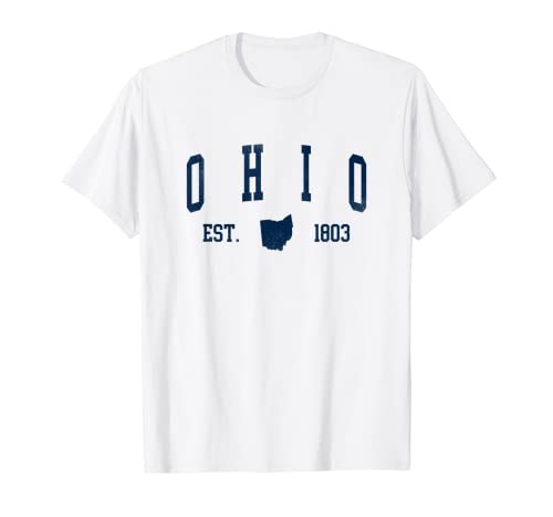 Mapa de la camisa de Ohio 1803 Recuerdos vintage Ohio Camiseta