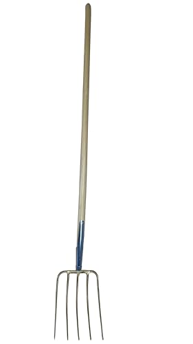 MMXX 2 0 2 0 Kompostgabel 5 Zinken – Goldene Mistgabel mit 135 cm Esche-Langstiel – Robuste Dunggabâ€¦ – Miniatur