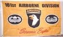 101st Airborne Flag 3'x5' - - Yellow 101 Flag 100% Polyester