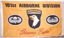 101st Airborne Flag 3'x5' - - Yellow 101 Flag 100% Polyester