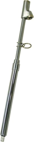 Image of Haltec GA-155S-RCL Dual Foot Recalibratable Truck Service Gauge - 10-150 PSI, 2 PSI Increments, Chrome Finish, Metal Bar, Straight-on 30 Reverse Chuck
