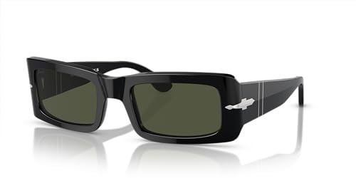 Image of Persol Unisex Sunglasses Black Frame, Green Lenses, 54MM
