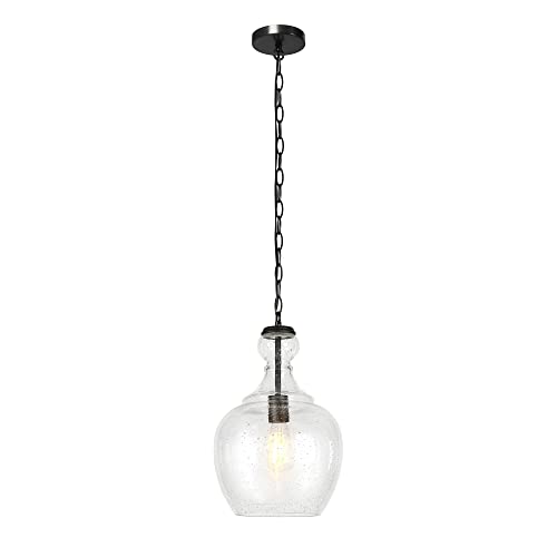 Image of Henn&Hart 11 inch Pendant Light Fixture with 6' Adjustable Cord, Black