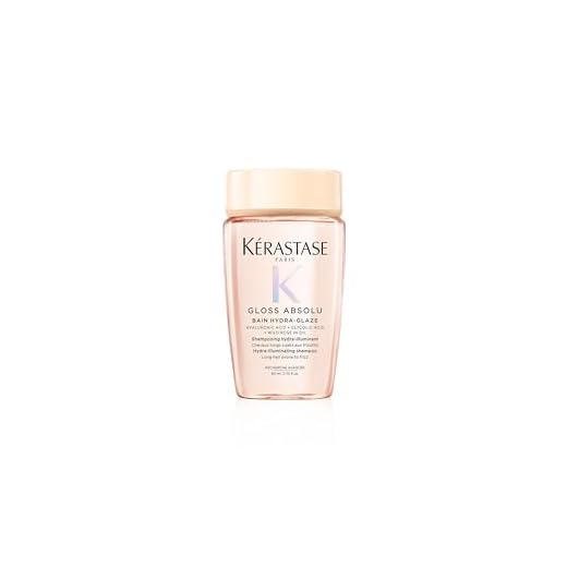 Kérastase, Shampoo Iluminador, Gloss Absolu, Hydra-Glaze, para todos os tipos de cabelos, com ácido hialurônico, ácido glicólico e óleo de rosa silvestre e ação antifrizz, 80ml