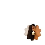 Xerling Chunky Layered Twisted Gold Hoop Earrings Retro Thick U Shape Open Hoop Earrings for Women Party Gifts (Gold)