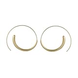 HOLIDYOYO 哑光磨砂質感金色耳圈 レディースファッションイヤリング シンプルでおしゃれな装飾用イヤースタッド 女性用アクセサリー 日常使