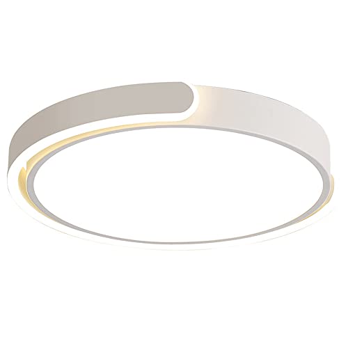DOBQHWY Panel Luz Ultrafino Lujo Ligero Lámpara Techo con Emisión Lateral Ahorro Energía Lámpara Techo Metal Redonda Posmoderna Elegantes Luces Techo Planas Regulables Tricolores Vestíbulo,Escalera.