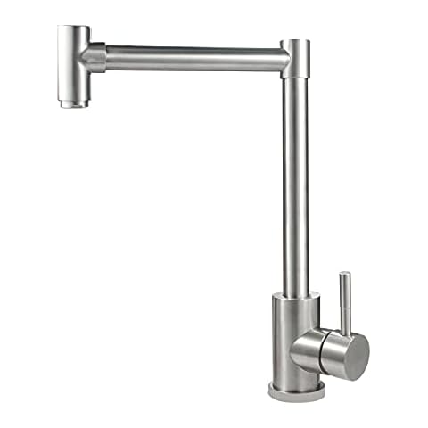 SOLVEX Kitchen Sink Mixer Tap, Single Handle Stainless Steel 360°Swivel Kitchen Sink Tap, Commercial Modern Brushed Nickel Kitchen Sink Faucet with Flexible Spout,SP-10024 Cover