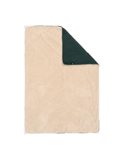 qeedo Teddy Kuscheldecke Outdoor 200 x 140 cm – wasserabweisend & raschelfrei, weiche Teddy Fleecedecke, Campingdecke mit Poncho-& Kissenfunktion, Decke für Zuhause, Garten und Camping