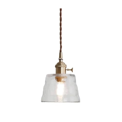 Suspension industrielle en verre et laiton E27 pour un style minimaliste élégant