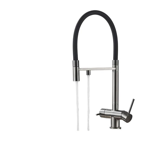 Robinet de cuisine filtré gris noir mitigeur eau saine pour famille