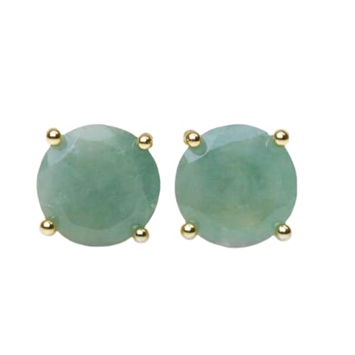 Boucles d'oreilles aigue-marine naturelle argent 925 minimalistes LKSTD_0315