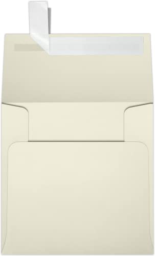 Image of LUXPaper Square Invitation Envelopes | Peel & Press | 4" x 4" | Natural | 70lb. Text | 50 Qty