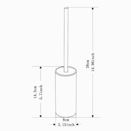 Stainless Steel Toilet Brush and Holder, free standing,Heavy Duty Cleaner for Bathroom, Gold - Image 2