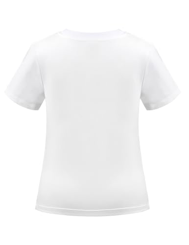 Image of Sunny Fashion Girls T-Shirt Crop Top Brown Lettuce Trim Ribbed Knit Button Casual