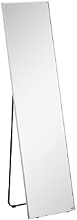 HOMCOM Full Length Mirror Wall-Mounted, 160 x 40 cm Freestanding Rectangle Dressing Mirror for Bedroom, Living Room, Black Frame