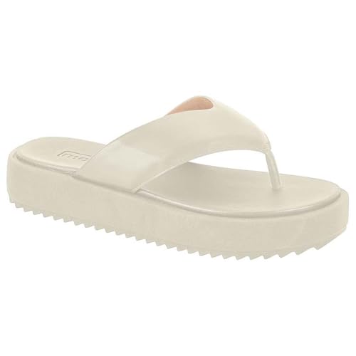 Chinelo Feminino Plataforma Napa Branco Off Moleca 5489.100