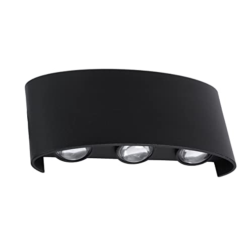 FILLISKA Metal LED Outdoor UP Down Wall Light Warm White, IP-65 Waterproof & Shockproof Body(2 Year Warranty) (MattBlack 3up + 3down)