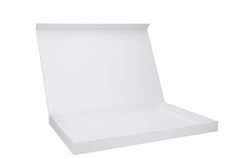 Magnetbox 30x21x2cm hochwertige Geschenkverpackung für Dokumente, Geburtstag, Weihnachten, Hochzeit Geschenke Schachtel, Artikel Farbe:weiß matt Cover
