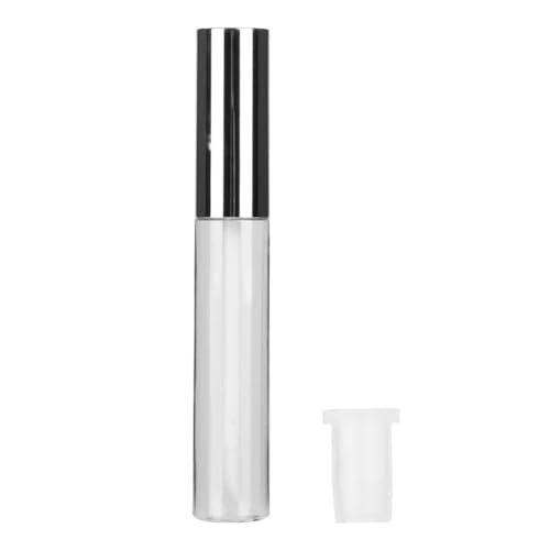 25 unidades de botellas vacías transparentes de 10 ml para brillo de labios con cepillo suave, envase rellenable para líquido de crecimiento de pestañas, tubo cosmético de PE