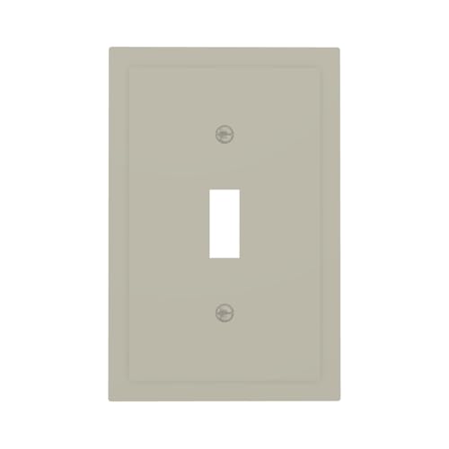 Wmhusu Decorative Light Switch Cover Beige 1 Gang Wall Plate Cover Single Toggle Wallplates Outlet Covers Electrical Switchplate Faceplate for Bathroom Bedroom Decor