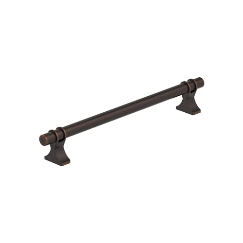 Image of Amerock Davenport 7-9 /16 inch (192mm) Center-to-Center Oil-Rubbed Bronze Cabinet Pull, BP36618ORB