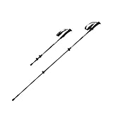 Bastón de senderismo de fibra de carbono, plegable, telescópico, ligero, para caminar, escalar (negro)